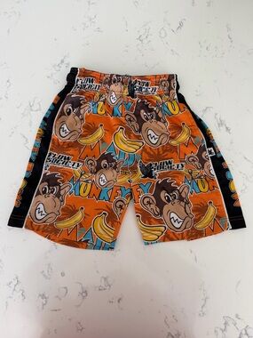 Flow Society Mad Monkey Lacrosse Shorts – Youth Size (Orange Banana Print)